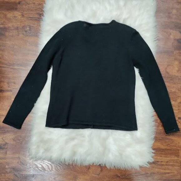 Tiara International Black Tight Knit Christmas Cardigan Small - Picture 2 of 12